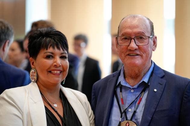 Canada Germany Energy Conference in Berlin Current, 30 03 2023, Berlin, Rose Paul Paqtnkek Mi kmaw Nation and Terry Paul Membertou Development Corporation and at the Canada Germany Energy Conference at the Canadian Embassy in Berlin Berlin Germany