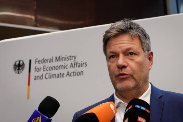 Canada Germany Energy Conference in Berlin Current, 30 03 2023, Berlin, Economy and Climate Minister Robert Habeck Gruene in portrait at the press statement following the Canada Germany Energy Conference at the Canadian Embassy in Berlin Berlin Germany