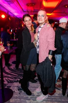 GEMA Music Authors Award 2023 Chris Harms Lord of the Lost with wife Anja at the 14 GEMA Music Authors Award at the Ritz Carlton on 30 03 2023 in Berlin Copyright: xEventpressxKochanx