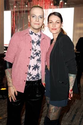GEMA Music Authors Award 2023 Chris Harms Lord of the Lost with wife Anja at the 14 GEMA Music Authors Award at the Ritz Carlton on 30 03 2023 in Berlin Copyright: xEventpressxKochanx