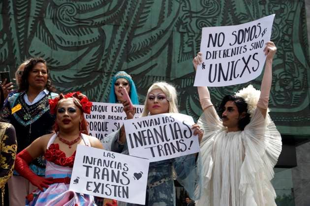 International Day of Transgender Visibility in the Chamber of Deputies of Mexico March 30, 2023, Mexico City, Mexico: The transgender representative, Salma Luevano (red suit) accompanied by a group of transgender people, within the framework of the International Transgender Visibility Day, visit the Chamber of Deputies of Mexico in Mexico City Mexico. on March 30, 2023 in Mexico City, Mexico (Photo by Luis Barron Eyepix Group). Copyright: xLuisxBarronx xEyepixxGroupx LB20230330_TRANS_DIPMX2
