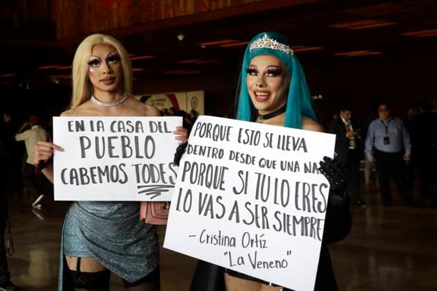 International Day of Transgender Visibility in the Chamber of Deputies of Mexico March 30, 2023, Mexico City, Mexico: Two transgender people, within the framework of the International Transgender Visibility Day, visit the Chamber of Deputies of Mexico in Mexico City. on March 30, 2023 in Mexico City, Mexico (Photo by Luis Barron Eyepix Group). Copyright: xLuisxBarronx xEyepixxGroupx LB20230330_TRANS_DIPMX6