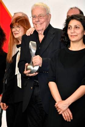Katja Ebstein, Christian Bruhn and Farzia Fallah at the 14 German Music Authors Award of GEMA 2023 at The Ritz Carlton Hotel Berlin, 30 03 2023 Foto:xN.xKubelkax xFuturexImage