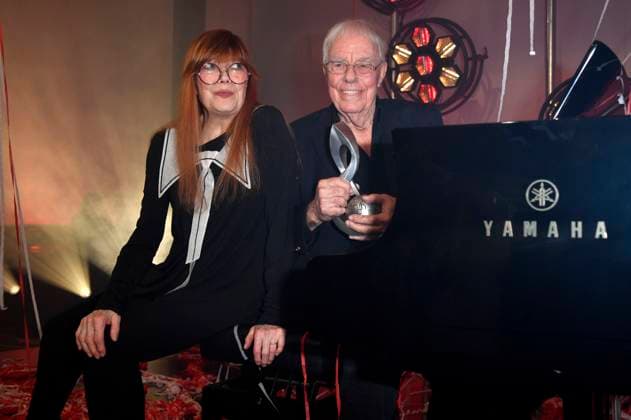 Katja Ebstein and Christian Bruhn at the 14 German Music Authors Award of GEMA 2023 at The Ritz Carlton Hotel Berlin, 30 03 2023 Foto:xN.xKubelkax xFuturexImage