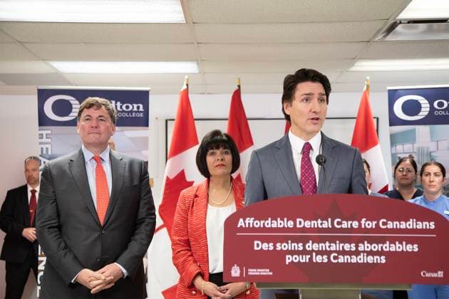 March 31, 2023, Moncton, NB, Canada: Prime Minister Justin Trudeau speaks at Oulton College in Moncton, N.B., on Friday, March 31, 2023. Moncton Canada  - ZUMAc35_ 20230331_zaf_c35_061 Copyright: xRonxWardx