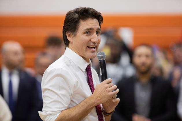 March 31, 2023, Dieppe, NB, Canada: Prime Minister Justin Trudeau speaks during a town hall meeting in Dieppe, N.B., on Friday, March 31, 2023. Dieppe Canada  - ZUMAc35_ 20230331_zaf_c35_087 Copyright: xRonxWardx