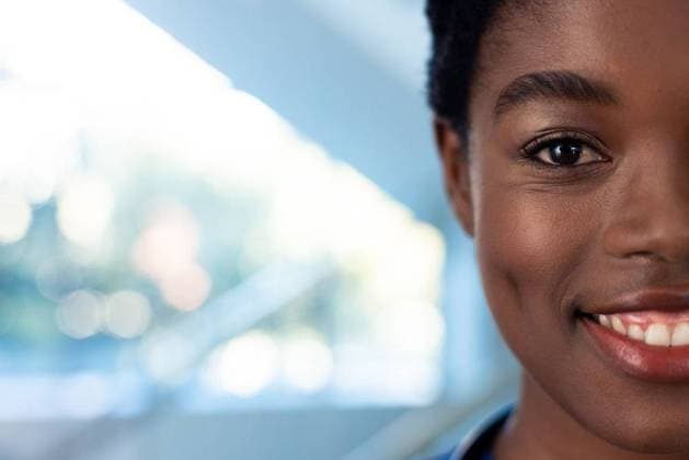 Half face portrait of smiling african american female doctor in hospital corridor with copy space Half face portrait of smiling african american female doctor in hospital corridor with copy space. Hospital, medical and healthcare services., model released, , property released, Cape Town, South Africa, 2022-10-21T22:00:00.000Z, 3912037.jpg, people,half face,face portrait,smiling,african american,female doctor,hospital,corridor,copy space,medical,healthcare,service,medicine,doctor,clinic,care,health,patient,treatment,illness,disease,youngman activity,one male working,nurse,foreman,occupation,master engineer,professional,employee manager,successful worker,stethoscope,virus,peoplework,half,face,portrait,african,american,female,copy,space Young