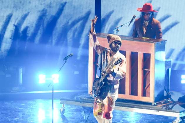 April 2, 2023, Austin, TX, United States: Austin singer GARY CLARK, JR does a tribute to Stevie Ray Vaughn onstage at the 2023 Country Music Awards (CMT) held for the first time in Austin, Texas on April 2, 2023 at the Moody Center before a sold out crowd. Austin United States - ZUMAd150 20230402_znp_d150_196 Copyright: xBobxDaemmrichx