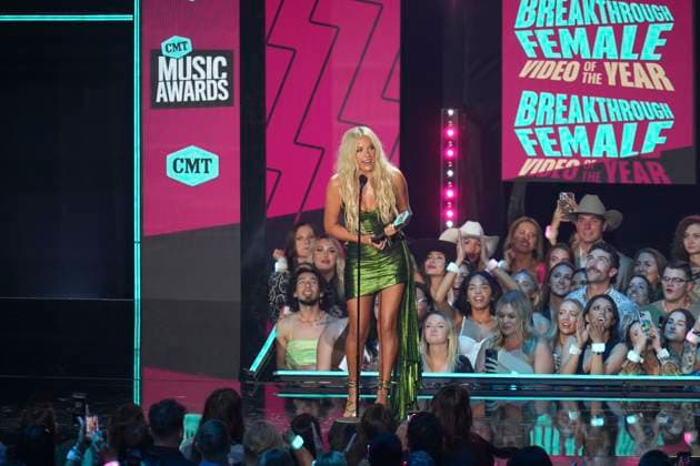 April 2, 2023, Austin, TX, United States: Award winner MEGAN MORONEY accepts an award for Breakthrough Female Video of the Year onstage at the 2023 Country Music Awards (CMT) held for the first time in Austin, Texas on April 2, 2023 at the Moody Center before a sold out crowd. Austin United States - ZUMAd150 20230402_znp_d150_208 Copyright: xBobxDaemmrichx