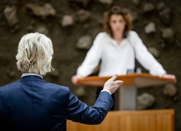 THE HAGUE - Geert Wilders (PVV) and Sophie Hermans (VVD) during the debate in the House of Representatives on the results of the elections for the Provincial Council. ANP SEM VAN DER WAL netherlands out - belgium out  Copyright: xx x466442940x originalFilename: 466442940.jpg