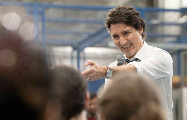 April 5, 2023, Whitby, ON, Canada: Prime Minister Justin Trudeau holds a local townhall with students from Durham College, in Whitby, Ont., Wednesday, April 5, 2023. Whitby Canada  - ZUMAc35_ 20230405_zaf_c35_118 Copyright: xChrisxYoungx