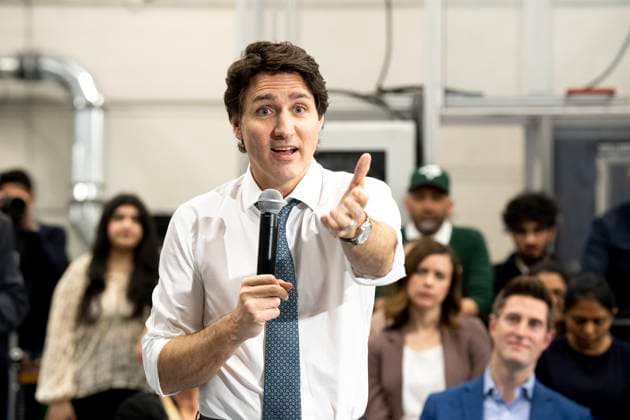 April 5, 2023, Whitby, ON, Canada: Prime Minister Justin Trudeau holds a local townhall with students from Durham College, in Whitby, Ont., Wednesday, April 5, 2023. Whitby Canada  - ZUMAc35_ 20230405_zaf_c35_123 Copyright: xChrisxYoungx