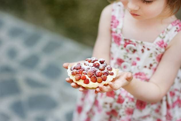 RECORD DATE NOT STATED Little girl eating a strawberry tart outdoors, model released, , 31961518.jpg, adorable, cake, casual, caucasian, cheerful, child, childhood, color, cupcake, cute, daughter, dessert, domestic, dress, eating, enjoying, enjoyment, female, floral, food, fruit, fun, girl, happiness, happy, healthy, home, horizontal, kid, life, lifestyle, looking, love, meal, mealtime, morning, nutritive, people, person, red, self, small, smile, standing, strawberry, sugar, sweet, tart, tasty, young