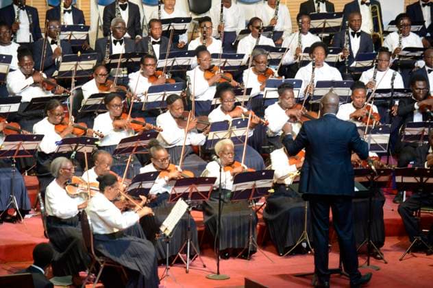 Apostolic Faith Church Holds Easter Concert In Lagos Apostolic Faith Church Orchestra performing during the church s Easter Concert held at the Campground in Anthony Village, Lagos, Nigeria, on Sunday 9th April, 2023. Lagos Nigeria  Copyright: xAdekunlexAjayix originalFilename: ajayi-notitle230409_npMap.jpg