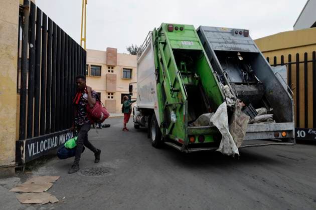 Haitian Migrants Relocated To Shelter In Mexico City A group of migrants leave the facilities of the Bosque de Tlahuac in Mexico City, who were supported by the National Migration Institute and the Ministry of Inclusion and Social Welfare, which offered them food, accommodation and migration orientation while they await a permit or Visitor s Card for Humanitarian Reasons that will allow them to transit national territory for between 45 and 90 days to be able to continue their journey to the border. Mexico City Mexico City Mexico  Copyright: xGerardoxVieyrax originalFilename: vieyra-notitle230410_npYLQ.jpg