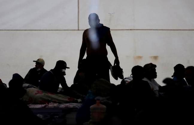 Haitian Migrants Relocated To Shelter In Mexico City A group of Haitian migrants inside a tent at the Bosque de Tlahuac facilities in Mexico City, who were supported by the National Institute of Migration and the Secretariat for Inclusion and Social Welfare that offered food, lodging, and migratory guidance while They are waiting for a permit or Visitor s Card for Humanitarian Reasons that allows them to transit national territory between 45 and 90 days to continue their journey to the border. Mexico City Mexico City Mexico  Copyright: xGerardoxVieyrax originalFilename: vieyra-notitle230410_npftP.jpg