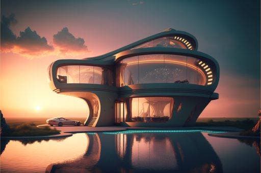 RECORD DATE NOT STATED An AI generated illustration of sci fi building *** An&Verkauf AI generiert illustrierung des sci fi Gebäude 18205594