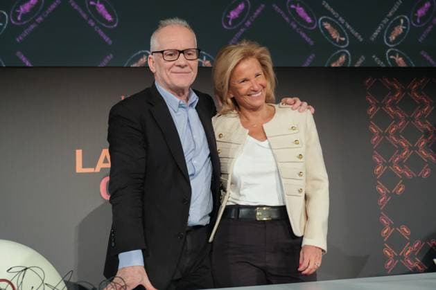 Press conference of the 76th Cannes International Film Festival with new Presidente. Conference de presse du 76 eme Festival International du Film de Cannes. Thierry Fremaux Iris Knobloch 290725 2023-04-13  Copyright: xSergexArnalx xStarfacex STAR_290725_005