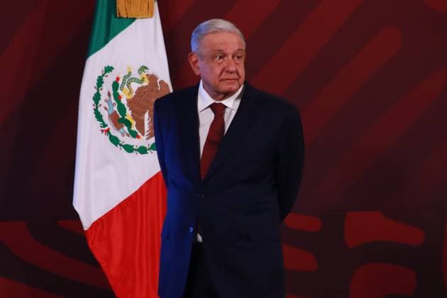 Mexican President Andres Manuel Lopez Obrador Briefing Conference April 14, 2023, Mexico City, Mexico: Mexico s President, Andres Manuel Lopez Obrador, speaks during his briefing conference this Friday at National Palace. on April 14, 2023 in Mexico City, Mexico. (Photo by Carlos Santiago Eyepix Group) Copyright: xCarlosxSantiagox xEyepixxGroupx CS202304145981