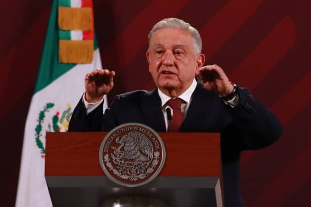 News Bilder des Tages April 14, 2023, Mexico City, Mexico: Mexico s President, Andres Manuel Lopez Obrador, speaks during his briefing conference this Friday at National Palace. on April 14, 2023 in Mexico City, Mexico. Mexico City Mexico - ZUMAe321 20230414_zia_e321_024 Copyright: xCarlosxSantiagox