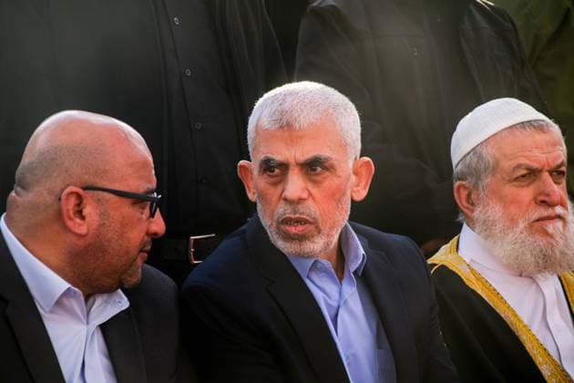 April 14, 2023, Gaza City, Gaza Strip, Palestine: Gaza, Palestine. 14 April 2022. A major rally takes place in Gaza City to mark lnternational Al-Quds Day in support of the Palestinian cause. Yahya Sinwar, Hamas chief in Gaza, delivered a speech comdemning the recent lsraeli raids of the Al-Aqsa mosque and calling for Arab leaders to end normalisation with Israel Gaza City Palestine - ZUMAd99_ 20230414_zap_d99_001 Copyright: xAhmadxHasaballahx