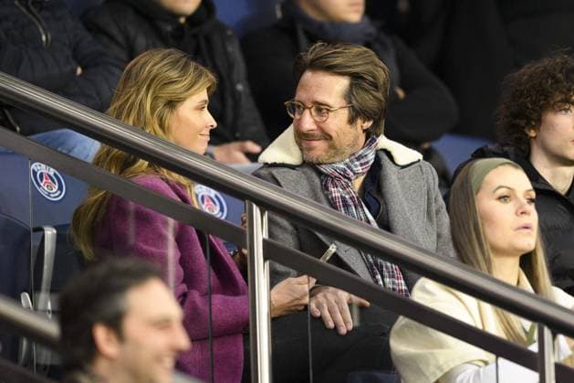 Ophelie Meunier et son mari Mathieu Vergne CELEBRITES : PSG vs RC Lens - Ligue1 - 15 04 2023 JBAutissier Panoramic 