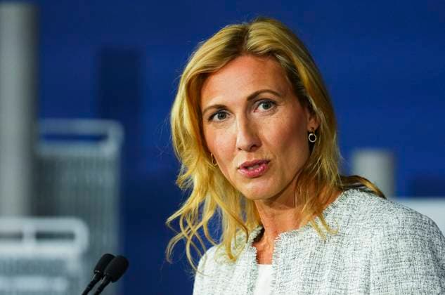 April 17, 2023, Ottawa, ON, CAN: Jeanette Irekvist, President of Ericsson Canada speaks during an announcement at Ericsson in Ottawa on Monday, April 17, 2023. Ottawa CAN  - ZUMAc35_ 20230417_zaf_c35_032 Copyright: xSeanxKilpatrickx