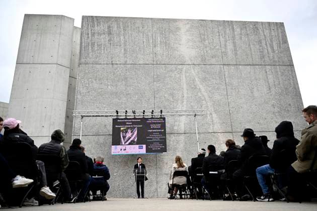 April 18, 2023, Ottawa, ON, CAN: Prime Minister Justin Trudeau speaks during a ceremony marking Yom HaShoah, Holocaust Memorial Day, at the National Holocaust Monument in Ottawa, on Tuesday, April 18, 2023. Ottawa CAN  - ZUMAc35_ 20230418_zaf_c35_019 Copyright: xJustinxTangx
