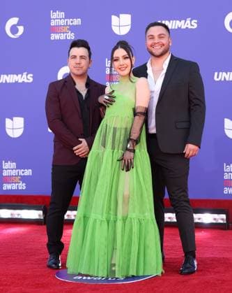 Musical group Somos 3 attends the 8th annual Latin American Music Awards at the MGM Grand Garden Arena in Las Vegas on Thursday, April 20, 2023. The annual event honors outstanding achievements for artists in the Latin music industry.  LAV2023042092 JAMESxATOA