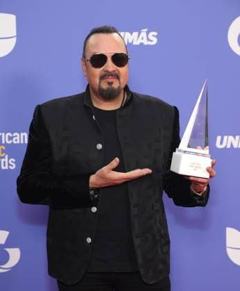 Pepe Aguilar, winner of the Legacy award, poses backstage during the 8th annual Latin American Music Awards at the MGM Grand Garden Arena in Las Vegas on Thursday, April 20, 2023. The annual event honors outstanding achievements for artists in the Latin music industry.  LAV2023042123 JAMESxATOA