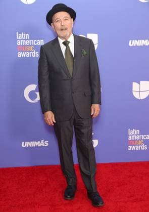 Rubén Blades poses in the press room during the 8th annual Latin American Music Awards at the MGM Grand Garden Arena in Las Vegas on Thursday, April 20, 2023. The annual event honors outstanding achievements for artists in the Latin music industry.  LAV2023042133 JAMESxATOA
