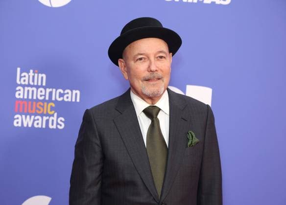 Rubén Blades poses in the press room during the 8th annual Latin American Music Awards at the MGM Grand Garden Arena in Las Vegas on Thursday, April 20, 2023. The annual event honors outstanding achievements for artists in the Latin music industry.  LAV2023042134 JAMESxATOA