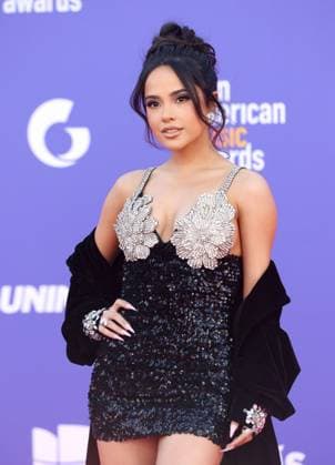 Becky G attends the 8th annual Latin American Music Awards at the MGM Grand Garden Arena in Las Vegas on Thursday, April 20, 2023. The annual event honors outstanding achievements for artists in the Latin music industry.  LAV2023042149 JAMESxATOA