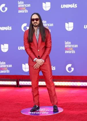 Steve Aoki attends the 8th annual Latin American Music Awards at the MGM Grand Garden Arena in Las Vegas on Thursday, April 20, 2023. The annual event honors outstanding achievements for artists in the Latin music industry.  LAV2023042154 JAMESxATOA