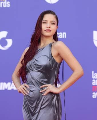 Emilia attends the 8th annual Latin American Music Awards at the MGM Grand Garden Arena in Las Vegas on Thursday, April 20, 2023. The annual event honors outstanding achievements for artists in the Latin music industry.  LAV2023042169 JAMESxATOA
