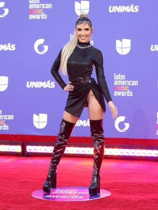 Erubey de Anda attends the 8th annual Latin American Music Awards at the MGM Grand Garden Arena in Las Vegas on Thursday, April 20, 2023. The annual event honors outstanding achievements for artists in the Latin music industry.  LAV2023042184 JAMESxATOA