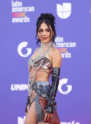 Danna Paola attends the 8th annual Latin American Music Awards at the MGM Grand Garden Arena in Las Vegas on Thursday, April 20, 2023. The annual event honors outstanding achievements for artists in the Latin music industry.  LAV2023042196 JAMESxATOA