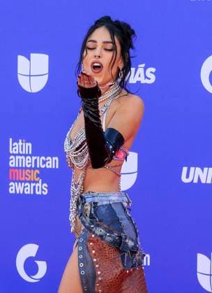 April 20, 2023, Las Vegas, Nevada, USA: Danna Paola on the red carpet of the 2023 Latin American Music Awards held on Thursday April 20, 2023 at the MGM Grand in Las Vegas, Nevada. PI Las Vegas USA - ZUMAp124 1028403529st Copyright: xJAVIERxROJASx