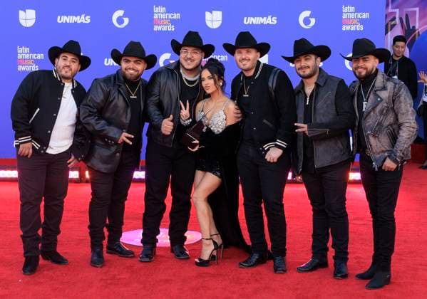April 20, 2023, Las Vegas, Nevada, USA: Grupo Frontera and Becky G on the red carpet of the 2023 Latin American Music Awards held on Thursday April 20, 2023 at the MGM Grand in Las Vegas, Nevada. PI Las Vegas USA - ZUMAp124 1028403625st Copyright: xJAVIERxROJASx