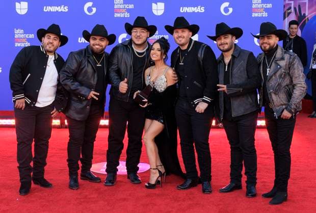 April 20, 2023, Las Vegas, Nevada, USA: Grupo Frontera and Becky G on the red carpet of the 2023 Latin American Music Awards held on Thursday April 20, 2023 at the MGM Grand in Las Vegas, Nevada. PI Las Vegas USA - ZUMAp124 1028403626st Copyright: xJAVIERxROJASx