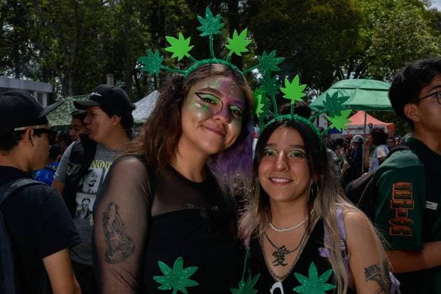 World Cannabis Day in State of Mexico April 20 , 2023 Toluca , Mexico : Thousands of young people and adults took to the streets of the city where they participated in the 5th cannabis walk in commemoration of World Cannabis Day, demanding its legalization as a plant for recreational purposes. on April 20, 2023 in Toluca, MÃ xico. (Photo by Arturo Hernandez Eyepix Group) Copyright: xArturoxHernandezx xEyepixxGroupx AH_200423_02