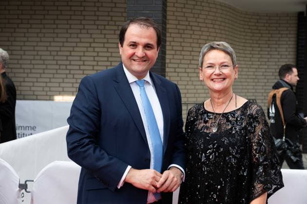 Nathanael LIMINSKI, Head of the State Chancellery NRW, Frauke GERLACH, Director Adolf Grimme Institute, Red Carpet, Red Carpet Show, Arrival, Arrival, 59 Adolf Grimme Prize award ceremony Adolf Grimme Prize Grimme Prize in Marl, 21 04 2023 oÂ¥Ã