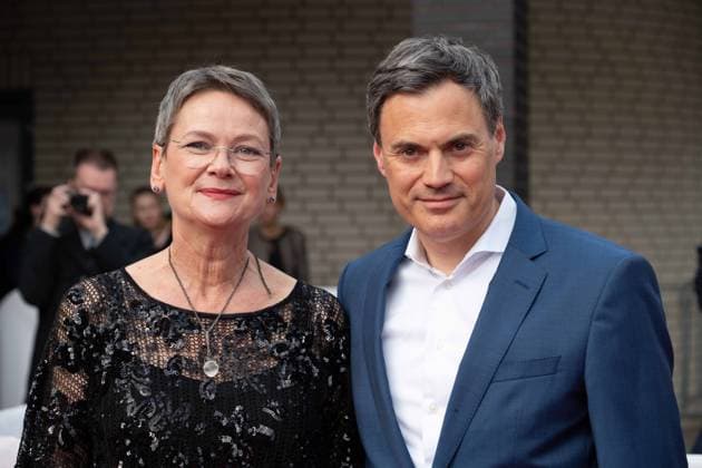 Frauke GERLACH, Director Adolf Grimme Institute, Norbert HIMMLER, ZDF Director Red Carpet, Red Carpet Show, Arrival, Arrival, 59 Adolf Grimme Award ceremony Adolf Grimme Award Grimme Award in Marl, 21 04 2023 oÂ¥Ã