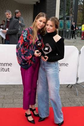 Grimme award for the film KLEO, v l Viviane ANDEREGGEN, director, and Jella HAASE, actress, red carpet, red carpet show, arrival, 59 Adolf Grimme award ceremony Adolf Grimme award Grimme award in Marl, 21 04 2023 oÂ¥Ã