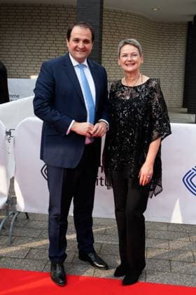 Nathanael LIMINSKI, Head of the State Chancellery NRW, Frauke GERLACH, Director Adolf Grimme Institute, Red Carpet, Red Carpet Show, Arrival, Arrival, 59 Adolf Grimme Prize award ceremony Adolf Grimme Prize Grimme Prize in Marl, 21 04 2023 oÂ¥Ã