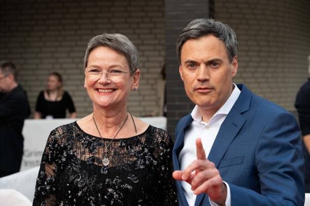 Frauke GERLACH, Director Adolf Grimme Institute, Norbert HIMMLER, ZDF Director Red Carpet, Red Carpet Show, Arrival, Arrival, 59 Adolf Grimme Award ceremony Adolf Grimme Award Grimme Award in Marl, 21 04 2023 oÂ¥Ã