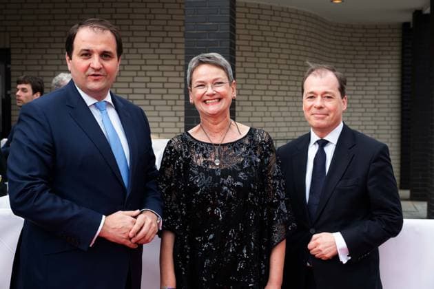 f l Nathanael LIMINSKI, Head of the State Chancellery NRW, Frauke GERLACH, Director Adolf Grimme Institute, Dr Mark SPEICH, State Secretary for Federal and European Affairs, International Affairs and Media of the State of NRW, Red Carpet, Red Carpet Show, Arrival, Arrival, 59 Adolf Grimme Prize award ceremony Adolf Grimme Prize Grimme Prize in Marl, 21 04 2023 oÂ¥Ã