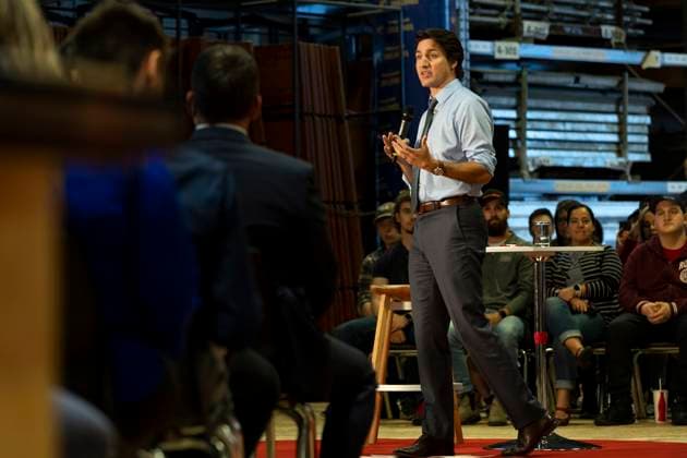 April 21, 2023, London, ON, Canada: Prime Minister Justin Trudeau speaks during a town hall with students and faculty at Fanshawe College in London, Ontario Friday, April 21, 2023. London Canada  - ZUMAc35_ 20230421_zaf_c35_089 Copyright: xTaraxWaltonx