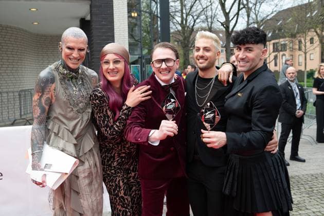 Grimme Award for Queer Eye Germany, with Avi JAKOBD, Leni BOLT, Jan Henrik SCHEPER STUKE, Aljosha MUTTARDI and Ayan YURUK, Red Carpet, Red Carpet Show, arrival, arrival, 59 Adolf Grimme Award Adolf Grimme Award Grimme Award in Marl, 21 04 2023 oÂ¥Ã