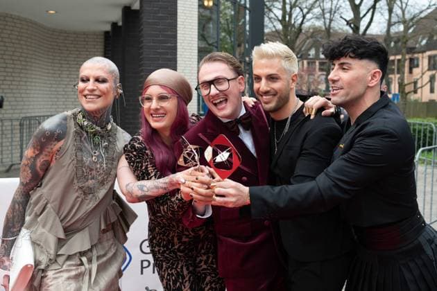 Grimme Award for Queer Eye Germany, with Avi JAKOBD, Leni BOLT, Jan Henrik SCHEPER STUKE, Aljosha MUTTARDI and Ayan YURUK, Red Carpet, Red Carpet Show, arrival, arrival, 59 Adolf Grimme Award Adolf Grimme Award Grimme Award in Marl, 21 04 2023 oÂ¥Ã